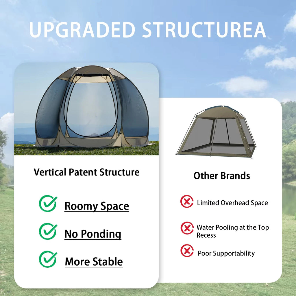 Tente Moustiquaire Pop-Up Ascentum – Abri Pliable 6 Côtés avec Pare-Soleil