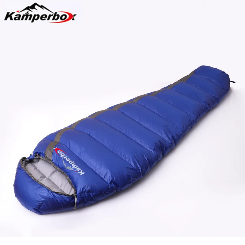 Sac de couchage Kamperbox Cozy 600 bleu.