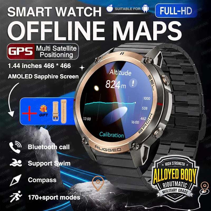 Montre GPS outdoor DM59 avec cartes hors ligne et boussole