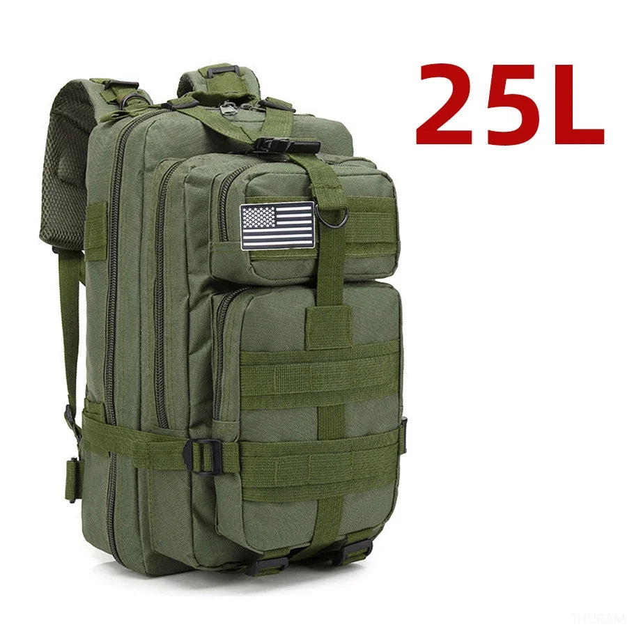 Sac à Dos de Randonnée 25 L / 50 L – Nylon Résistant à l’Eau & Système MOLLE