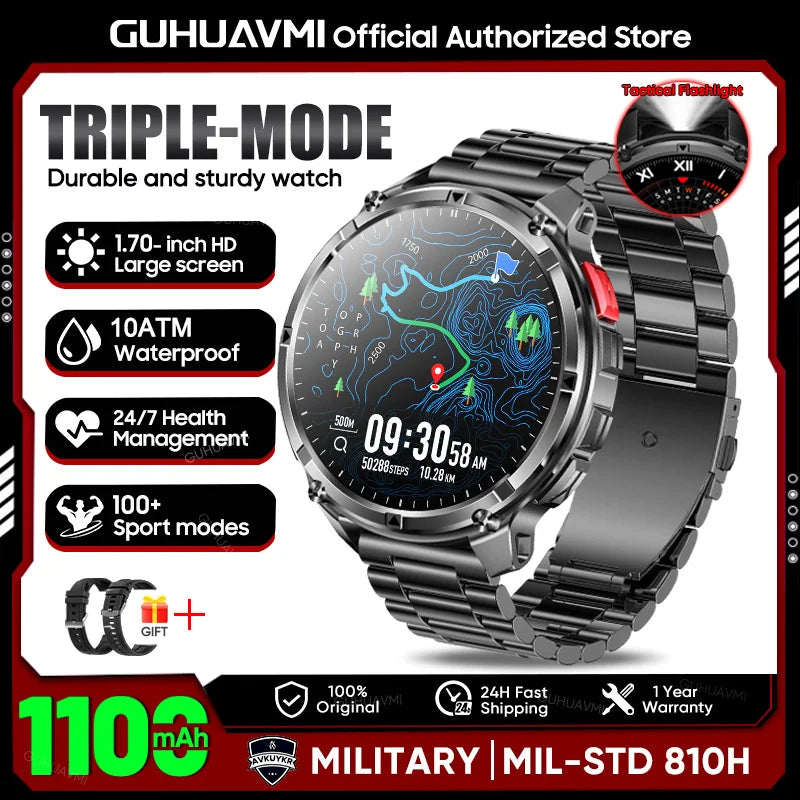 Montre outdoor robuste avec écran AMOLED et batterie 1 100 mAh