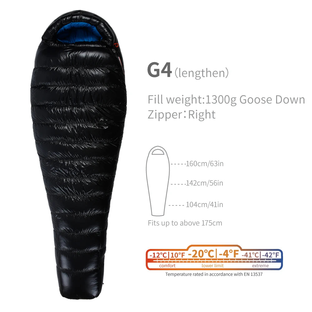Sac de couchage AEGISMAX G1–G5 en duvet d’oie 800 FP
