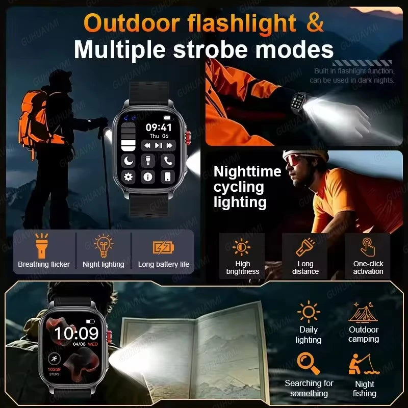 Montre outdoor AMOLED 2,01″ avec lampe LED et suivi sportif