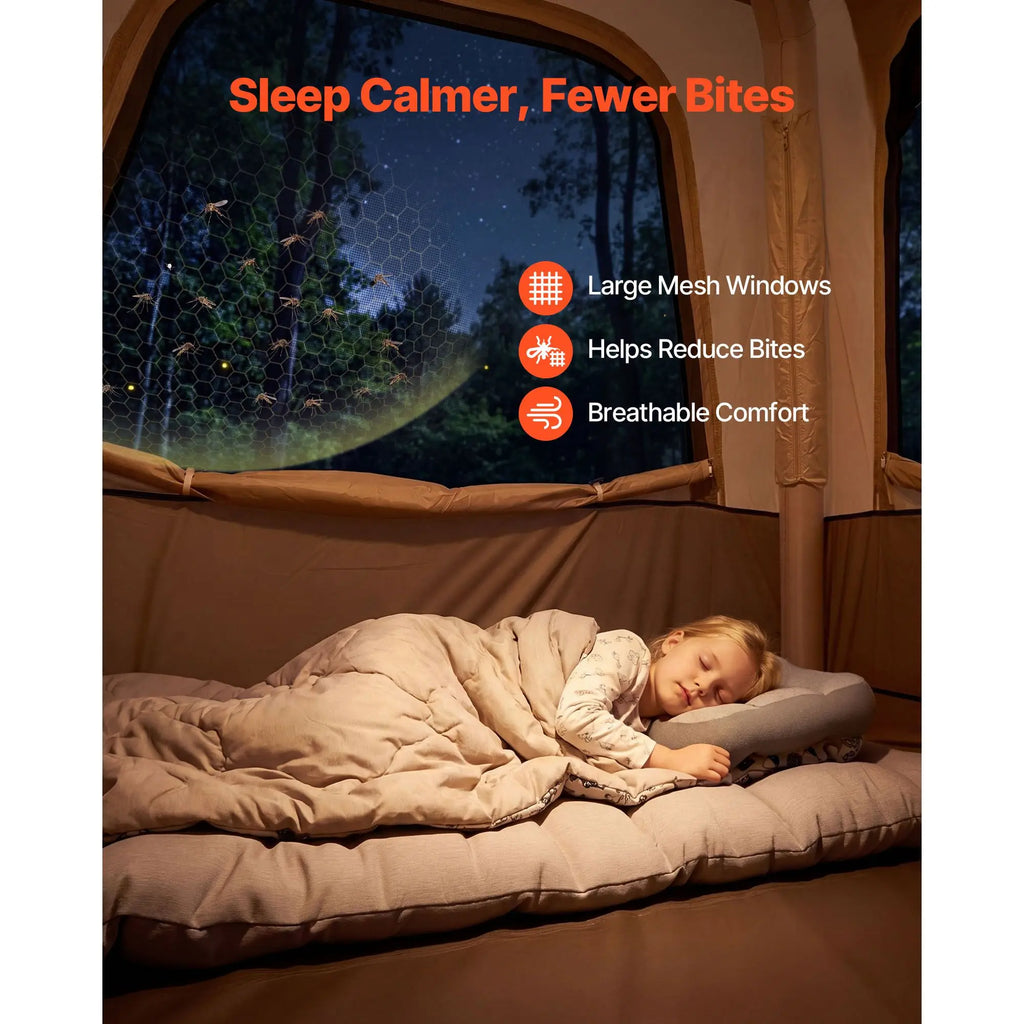Tente cabine gonflable avec pompe rechargeable – fenêtres en maille