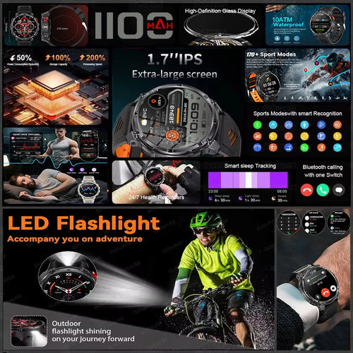 Montre outdoor robuste avec écran AMOLED et batterie 1 100 mAh