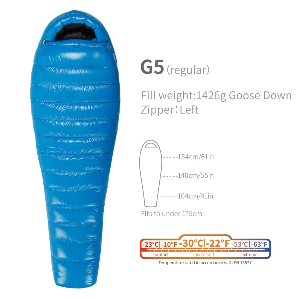 Sac de couchage AEGISMAX G1–G5 en duvet d’oie 800 FP