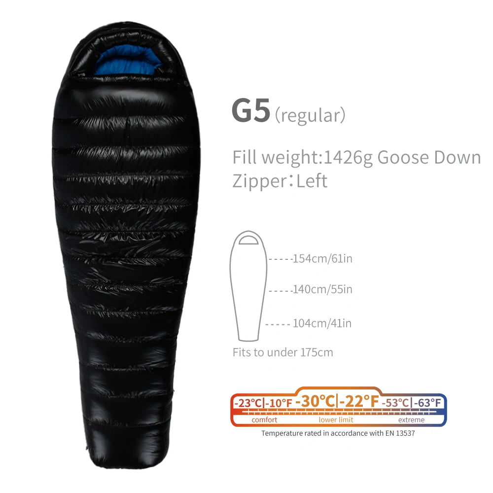 Sac de couchage AEGISMAX G1–G5 en duvet d’oie 800 FP