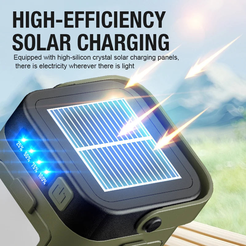 Lanterne LED de Camping Rechargeable – USB-C, Solaire & Suspendue