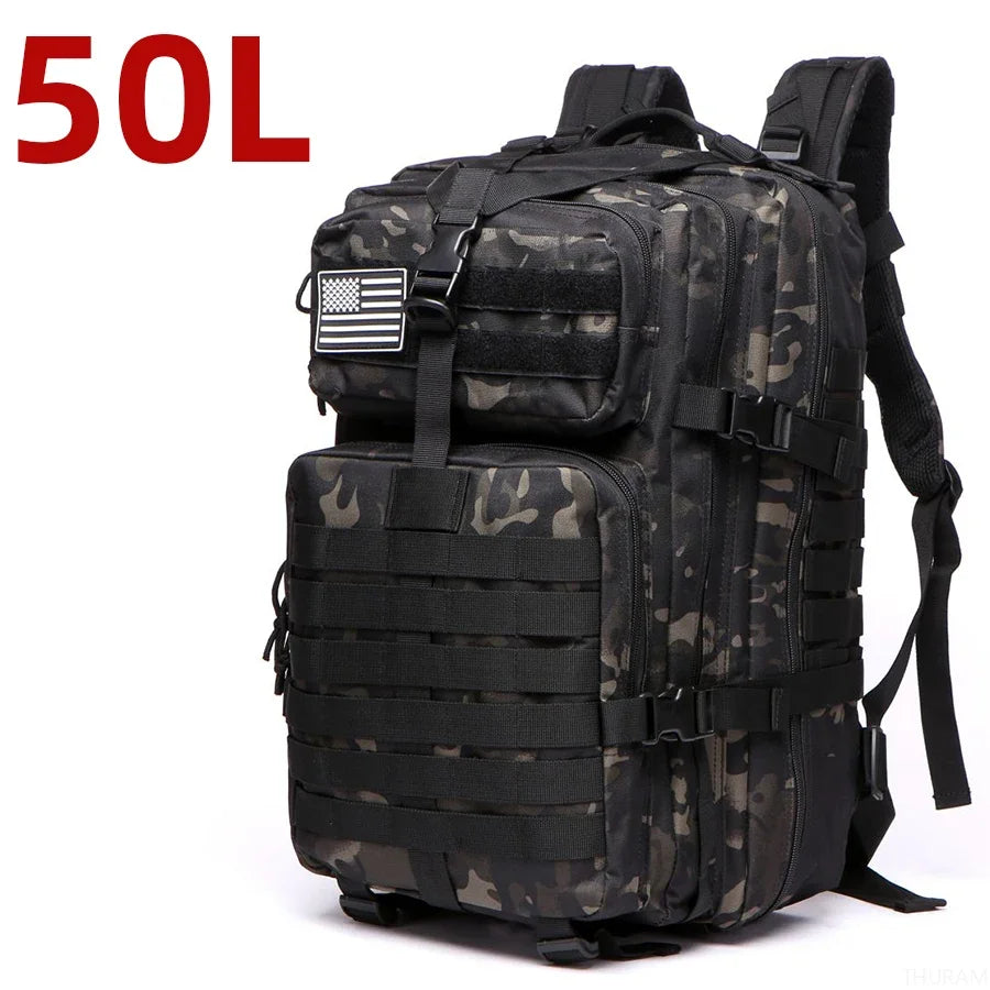 Sac à Dos de Randonnée 25 L / 50 L – Nylon Résistant à l’Eau & Système MOLLE