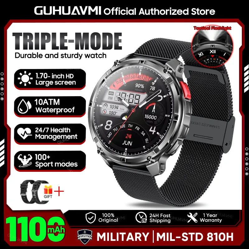 Montre outdoor robuste avec écran AMOLED et batterie 1 100 mAh