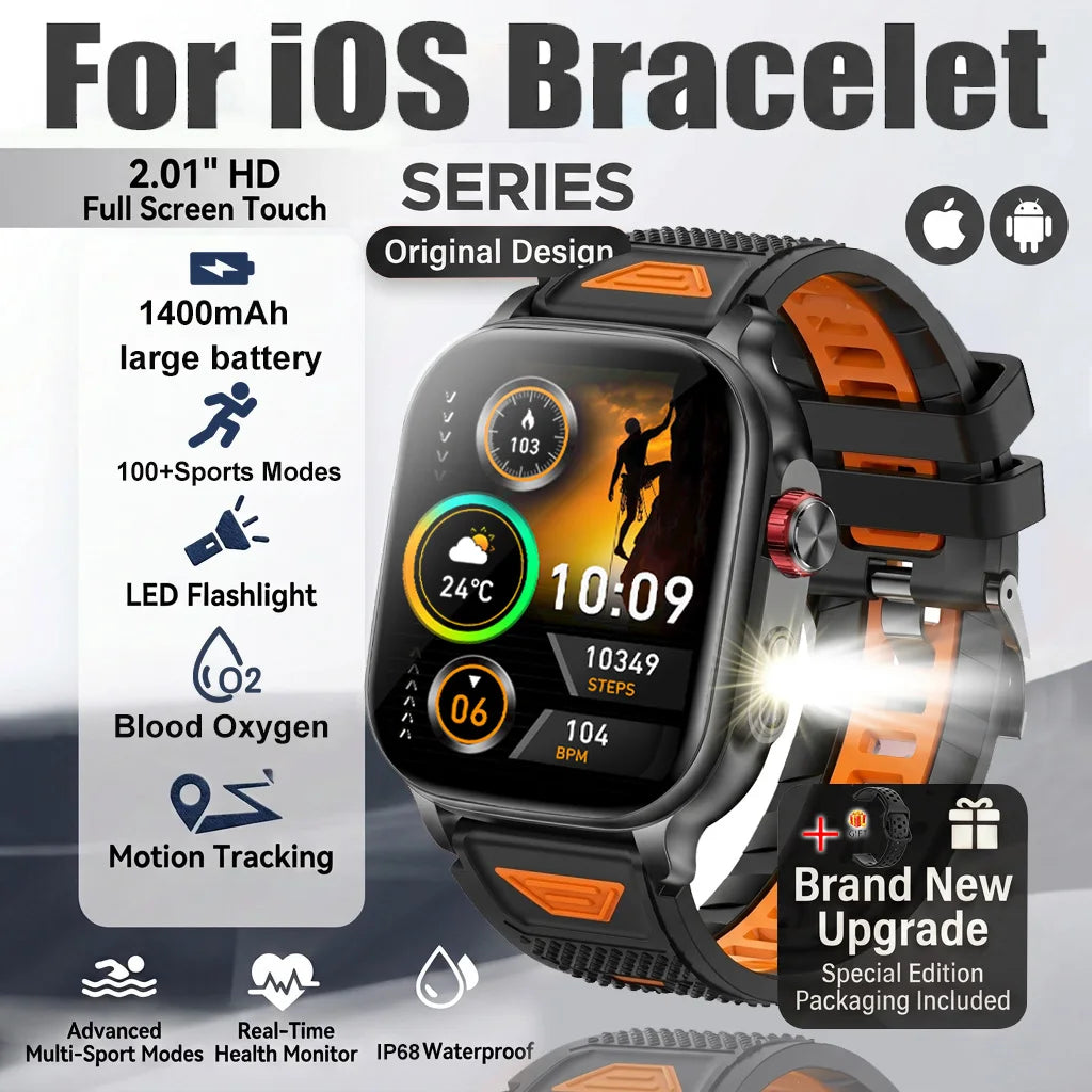 Montre connectée outdoor 2,01″ avec batterie 1 400 mAh