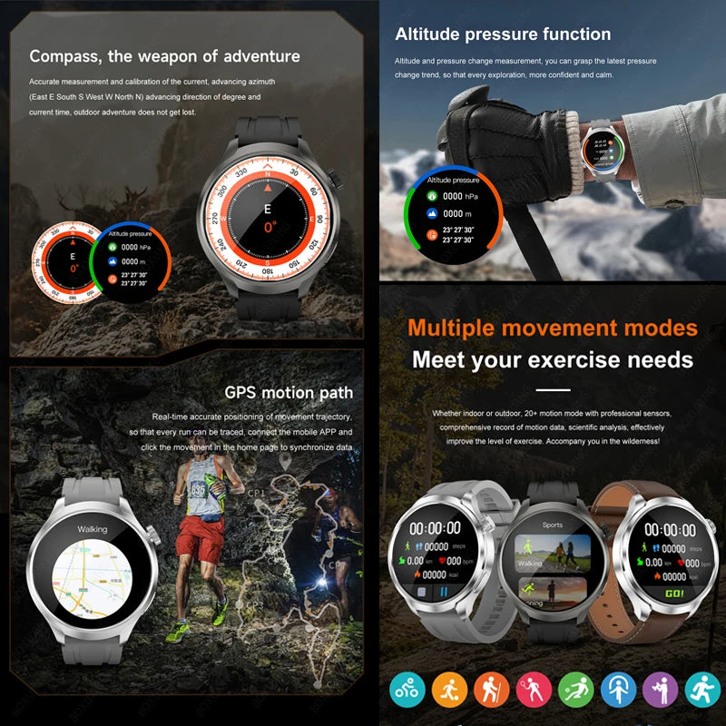 Montre connectée outdoor BOXUXING avec GPS et boussole