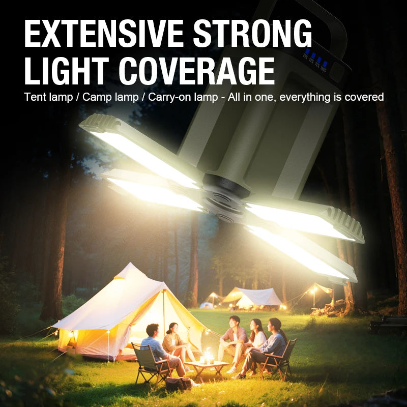 Lanterne LED de Camping Rechargeable – USB-C, Solaire & Suspendue
