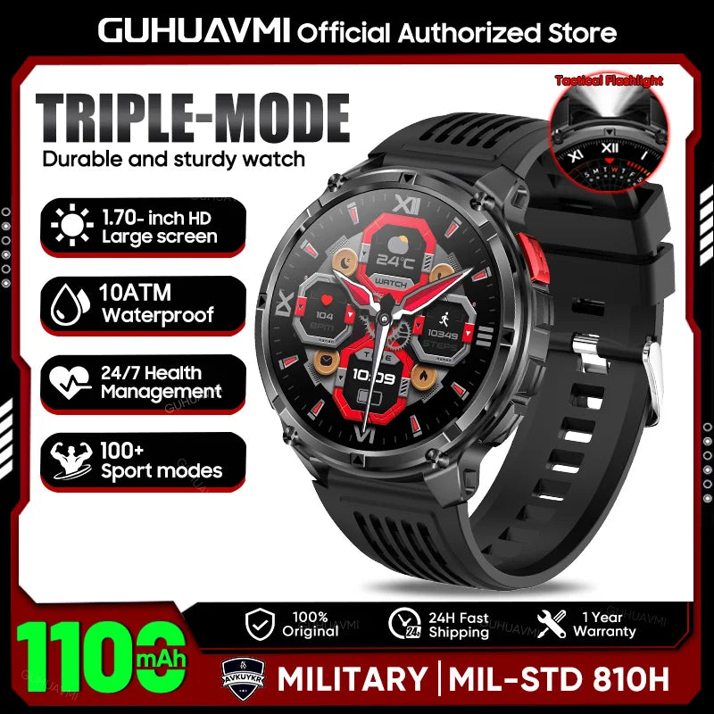 Montre outdoor robuste avec écran AMOLED et batterie 1 100 mAh