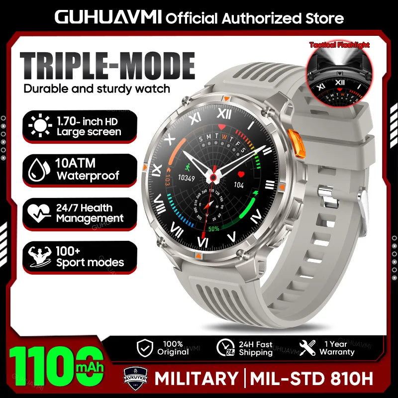 Montre outdoor robuste avec écran AMOLED et batterie 1 100 mAh