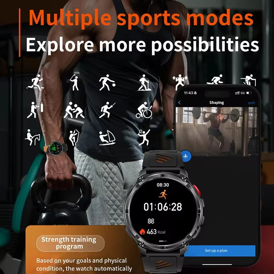Montre outdoor robuste avec écran AMOLED et batterie 1 100 mAh