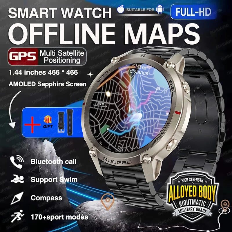 Montre GPS outdoor DM59 avec cartes hors ligne et boussole