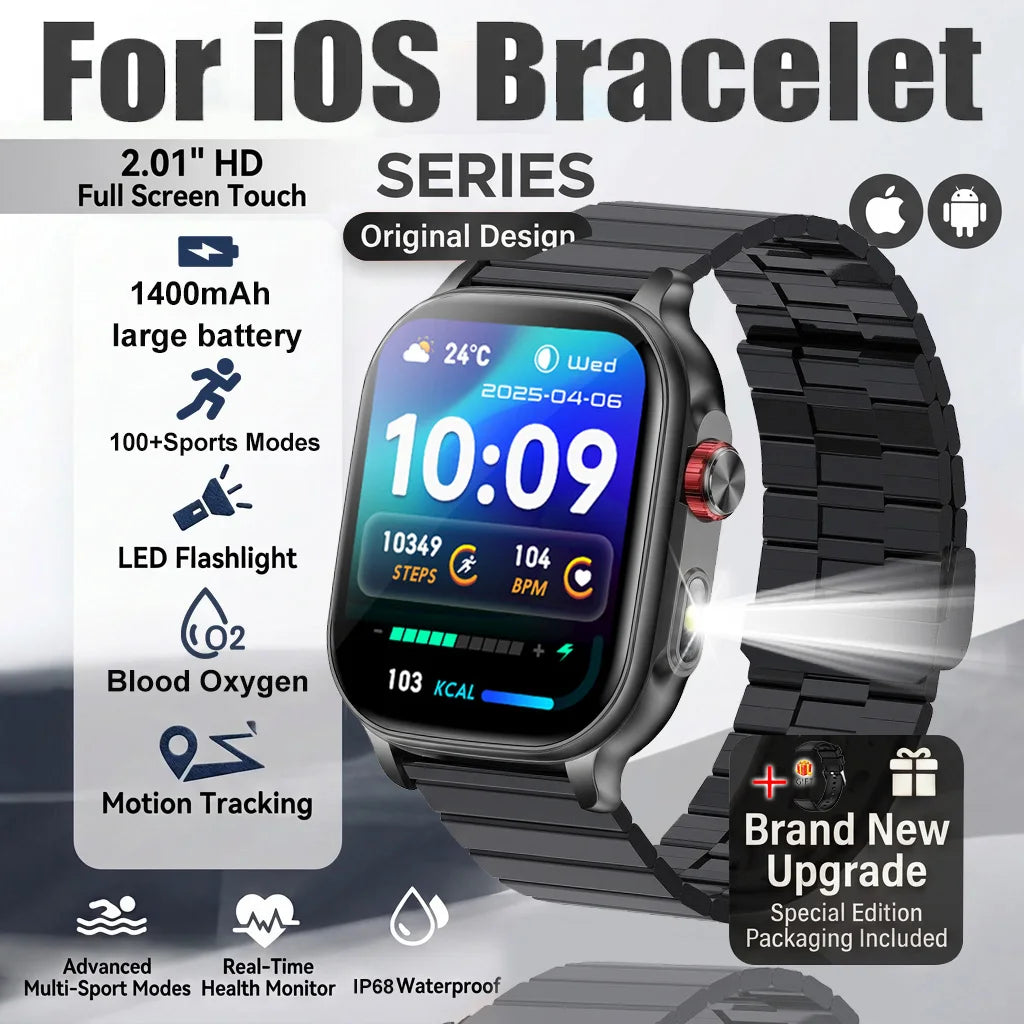 Montre connectée outdoor 2,01″ avec batterie 1 400 mAh