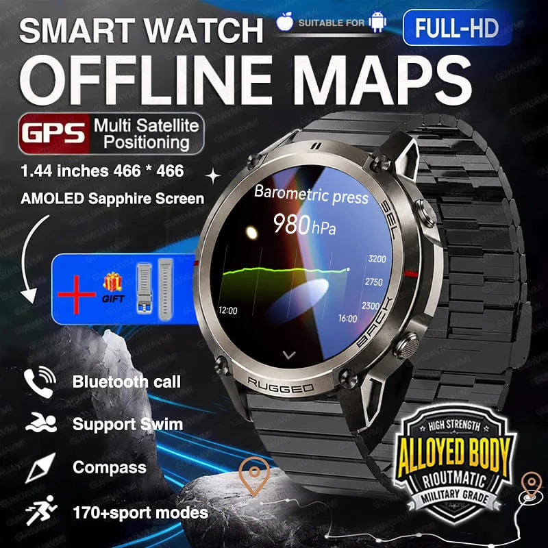 Montre GPS outdoor DM59 avec cartes hors ligne et boussole