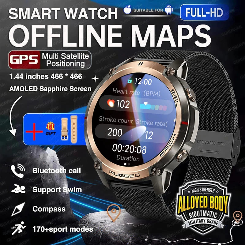 Montre GPS outdoor DM59 avec cartes hors ligne et boussole
