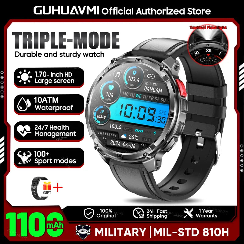 Montre outdoor robuste avec écran AMOLED et batterie 1 100 mAh