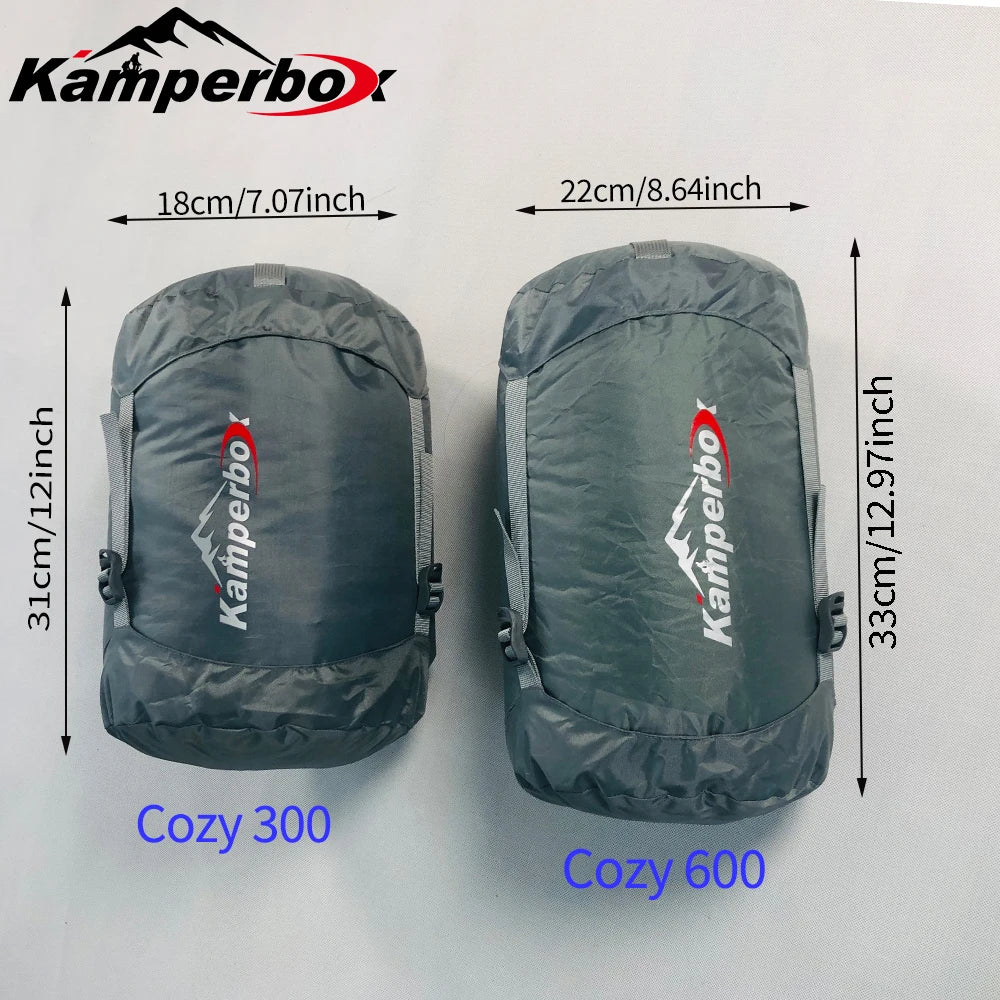 Dimensions et formats des sacs Cozy 300 et Cozy 600.