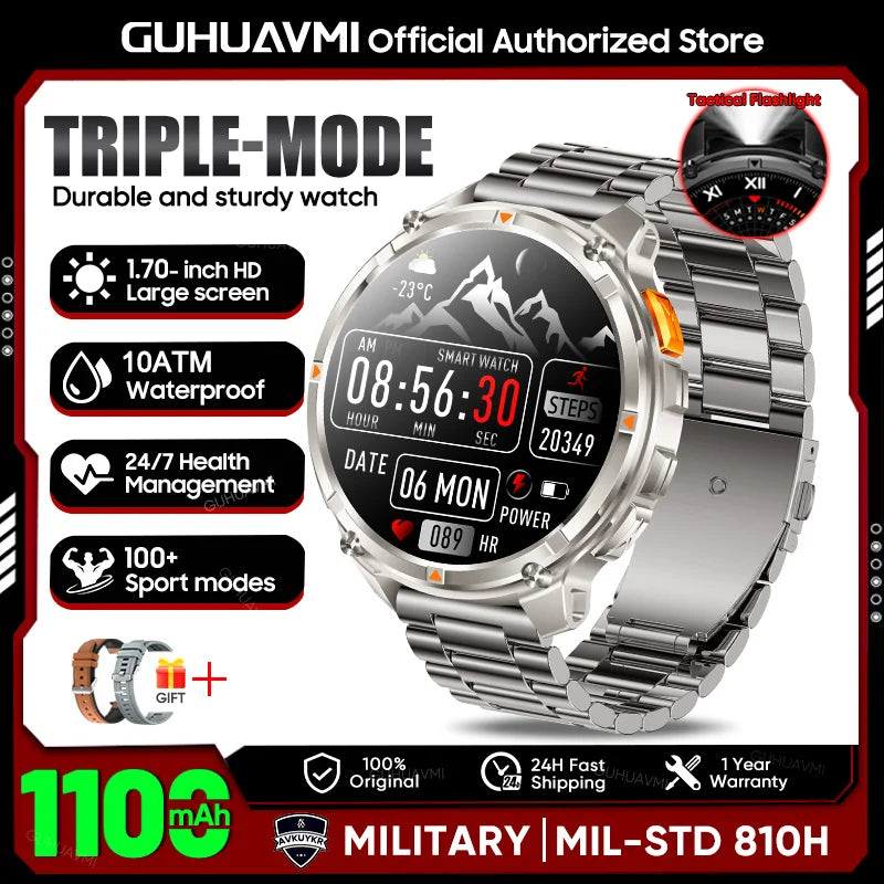 Montre outdoor robuste avec écran AMOLED et batterie 1 100 mAh