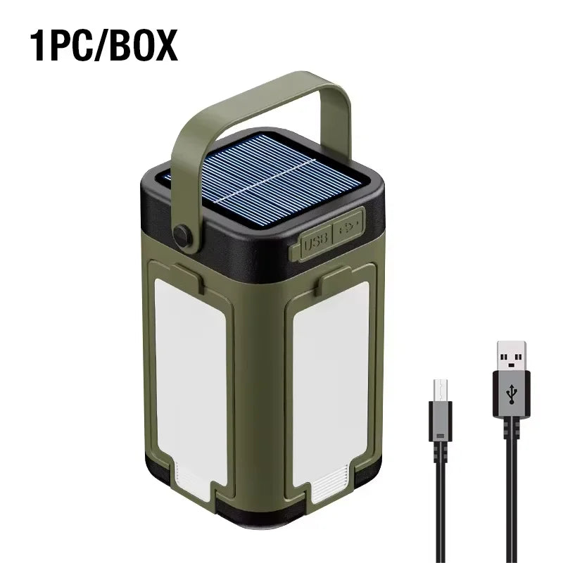 Lanterne LED de Camping Rechargeable – USB-C, Solaire & Suspendue