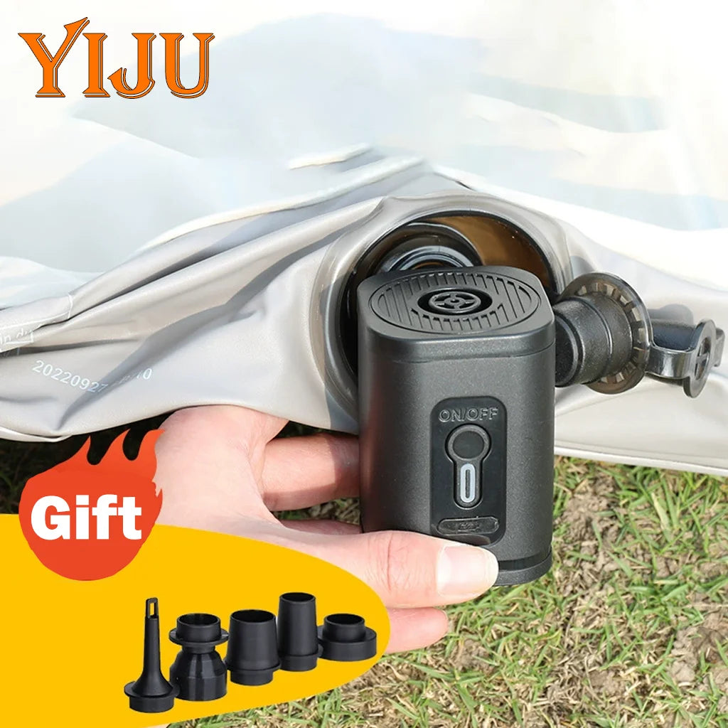 Pompe à Air Portable Sans Fil – Gonflage & Dégonflage, Lampe de Camping, Batterie 1200 mAh