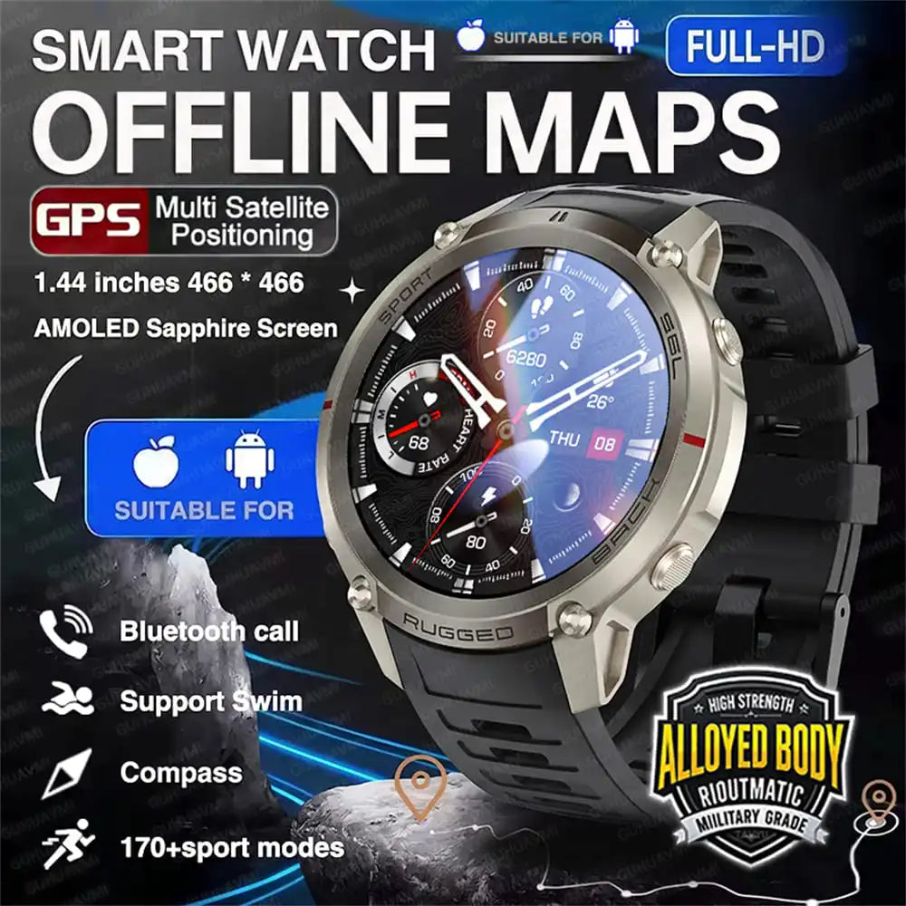 Montre GPS outdoor DM59 avec cartes hors ligne et boussole