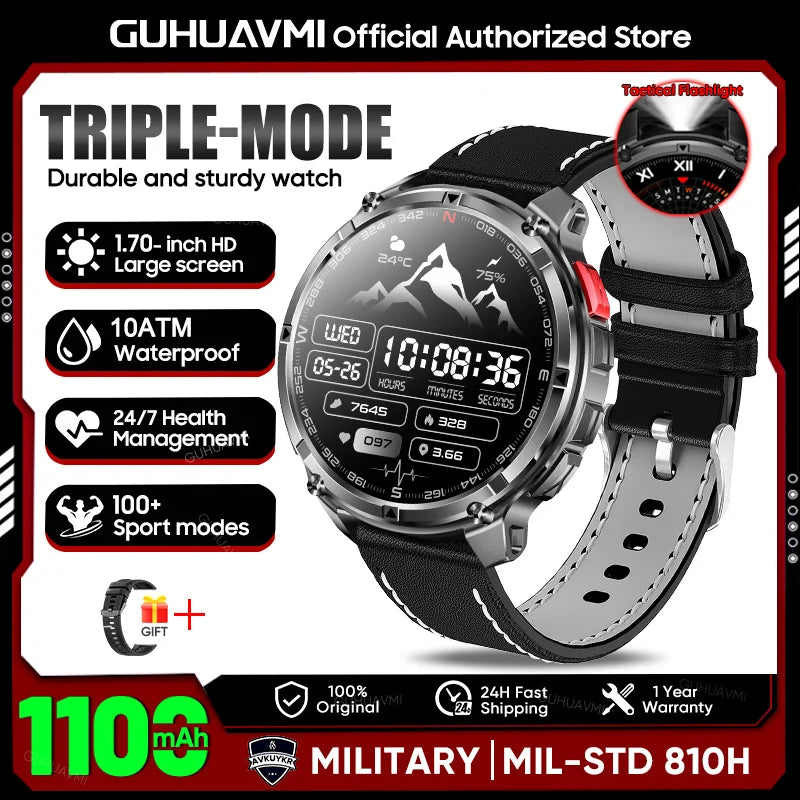 Montre outdoor robuste avec écran AMOLED et batterie 1 100 mAh