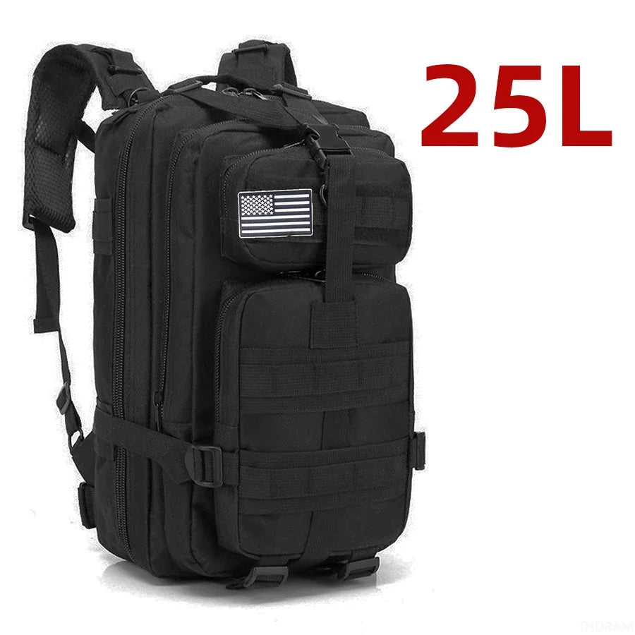 Sac à Dos de Randonnée 25 L / 50 L – Nylon Résistant à l’Eau & Système MOLLE