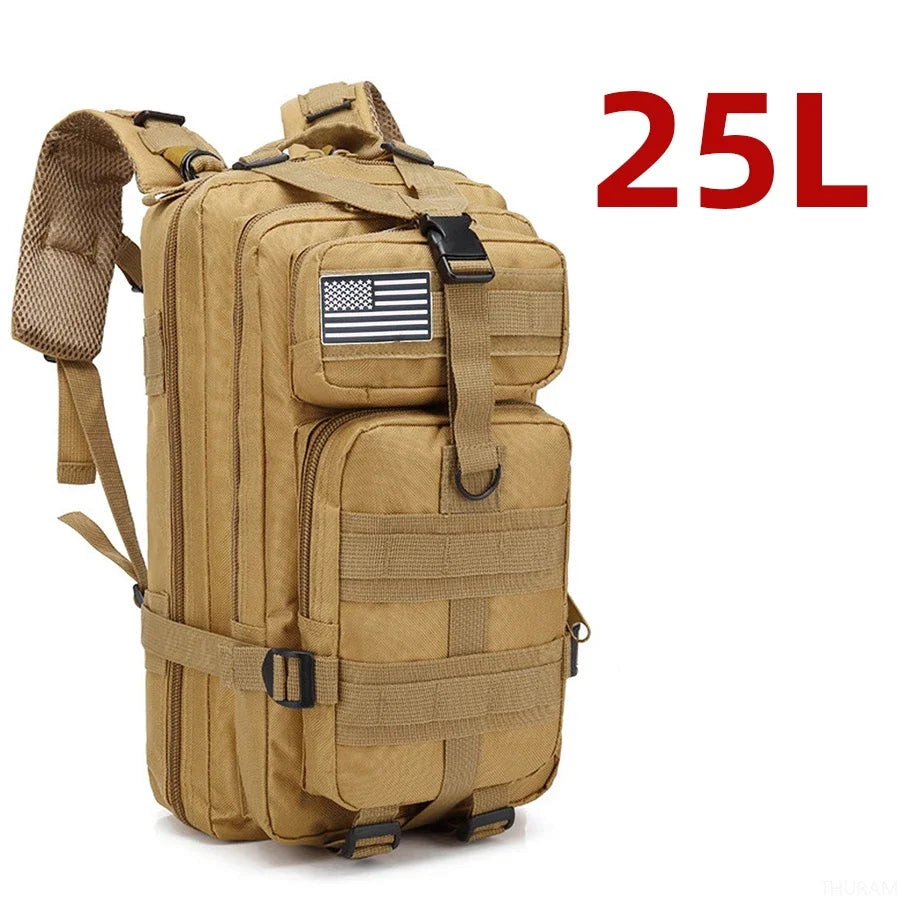 Sac à Dos de Randonnée 25 L / 50 L – Nylon Résistant à l’Eau & Système MOLLE