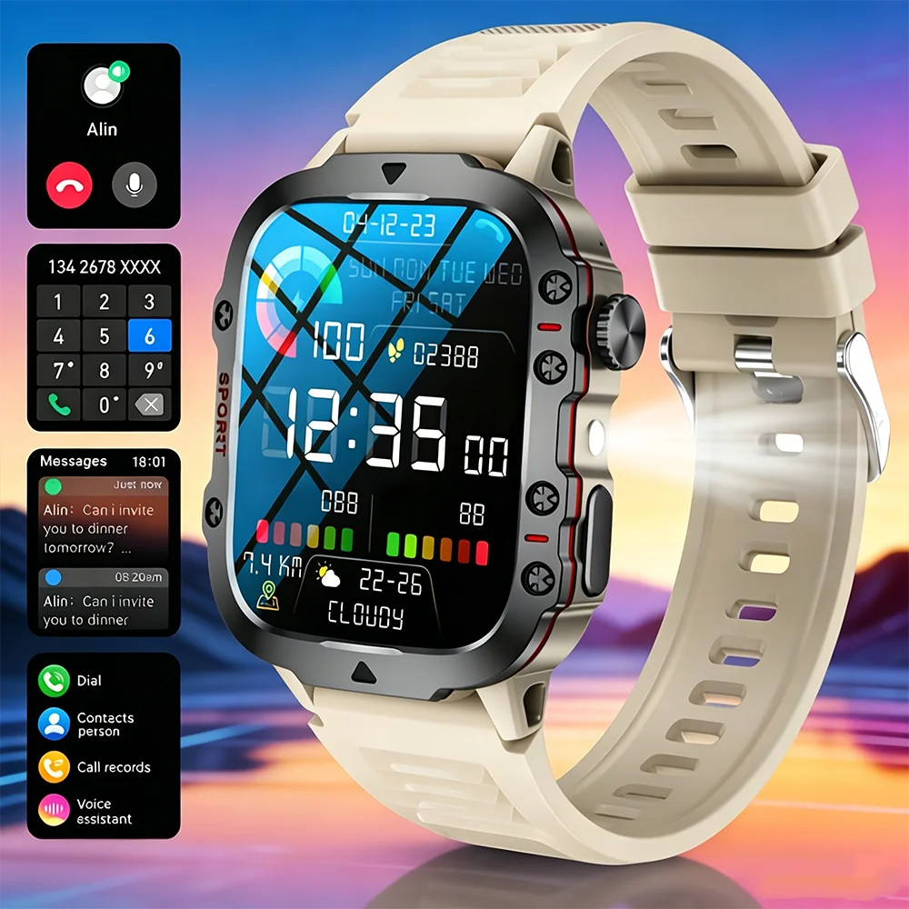 Montre connectée carrée ERUN avec appels Bluetooth