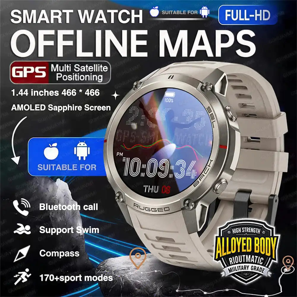 Montre GPS outdoor DM59 avec cartes hors ligne et boussole
