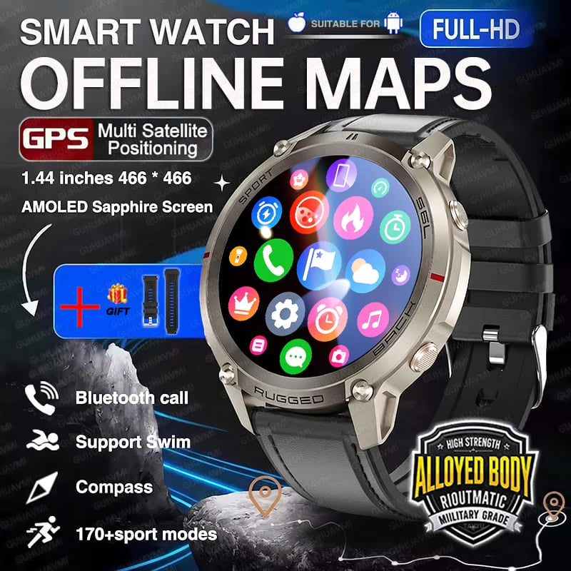 Montre GPS outdoor DM59 avec cartes hors ligne et boussole