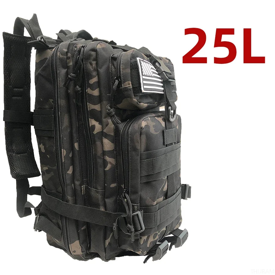 Sac à Dos de Randonnée 25 L / 50 L – Nylon Résistant à l’Eau & Système MOLLE