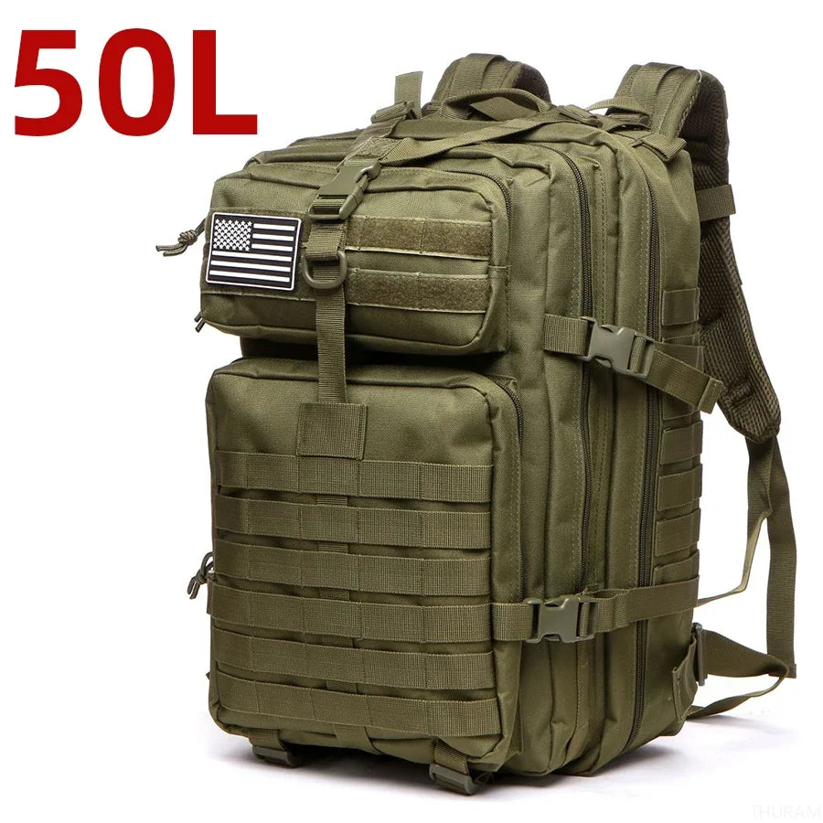 Sac à Dos de Randonnée 25 L / 50 L – Nylon Résistant à l’Eau & Système MOLLE