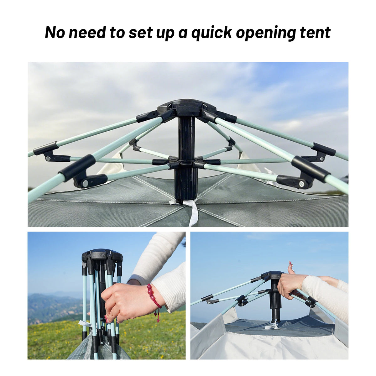 Tente de Camping Pop-Up 3–4 Personnes – Légère, Portable & 4 Saisons