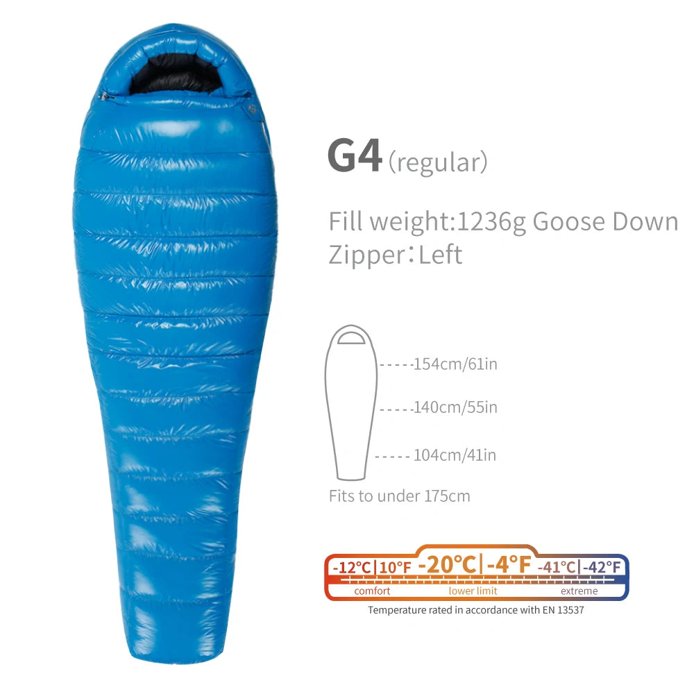 Sac de couchage AEGISMAX G1–G5 en duvet d’oie 800 FP