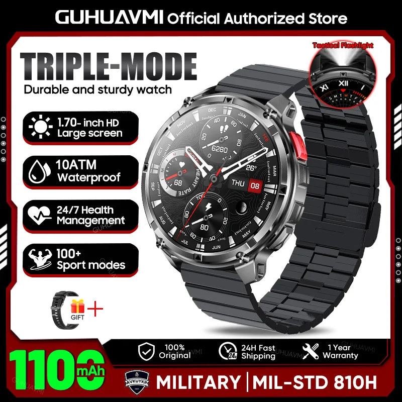 Montre outdoor robuste avec écran AMOLED et batterie 1 100 mAh