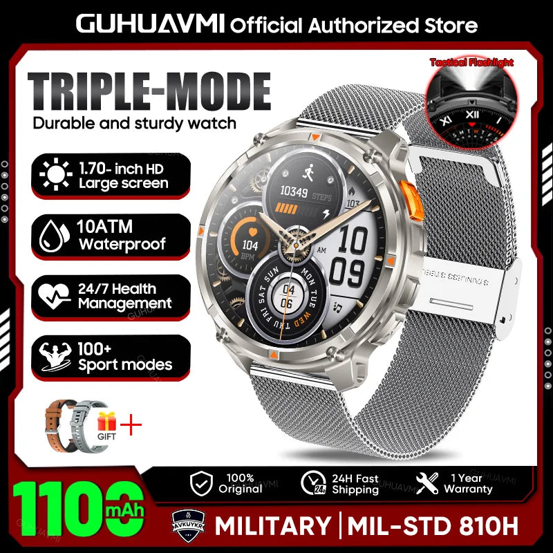 Montre outdoor robuste avec écran AMOLED et batterie 1 100 mAh