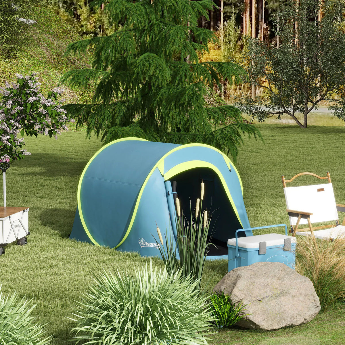 Tente Pop-Up Familiale 2–3 Personnes – 245 × 148 × 105 cm