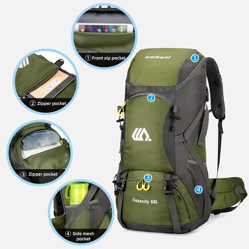 Sac à dos de randonnée 50 L avec compartiment à chaussures