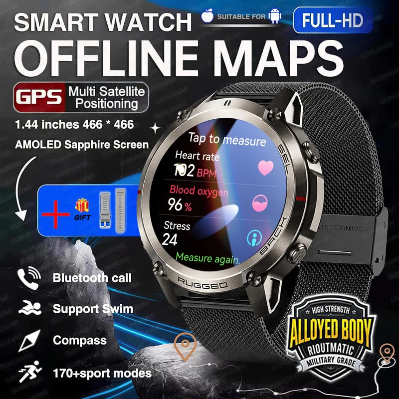 Montre GPS outdoor DM59 avec cartes hors ligne et boussole