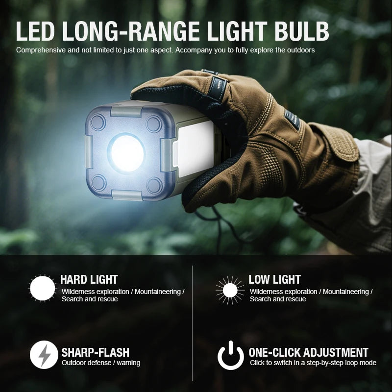 Lanterne LED de Camping Rechargeable – USB-C, Solaire & Suspendue
