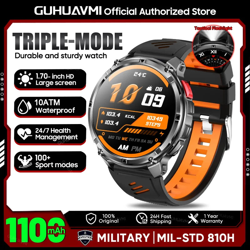 Montre outdoor robuste avec écran AMOLED et batterie 1 100 mAh