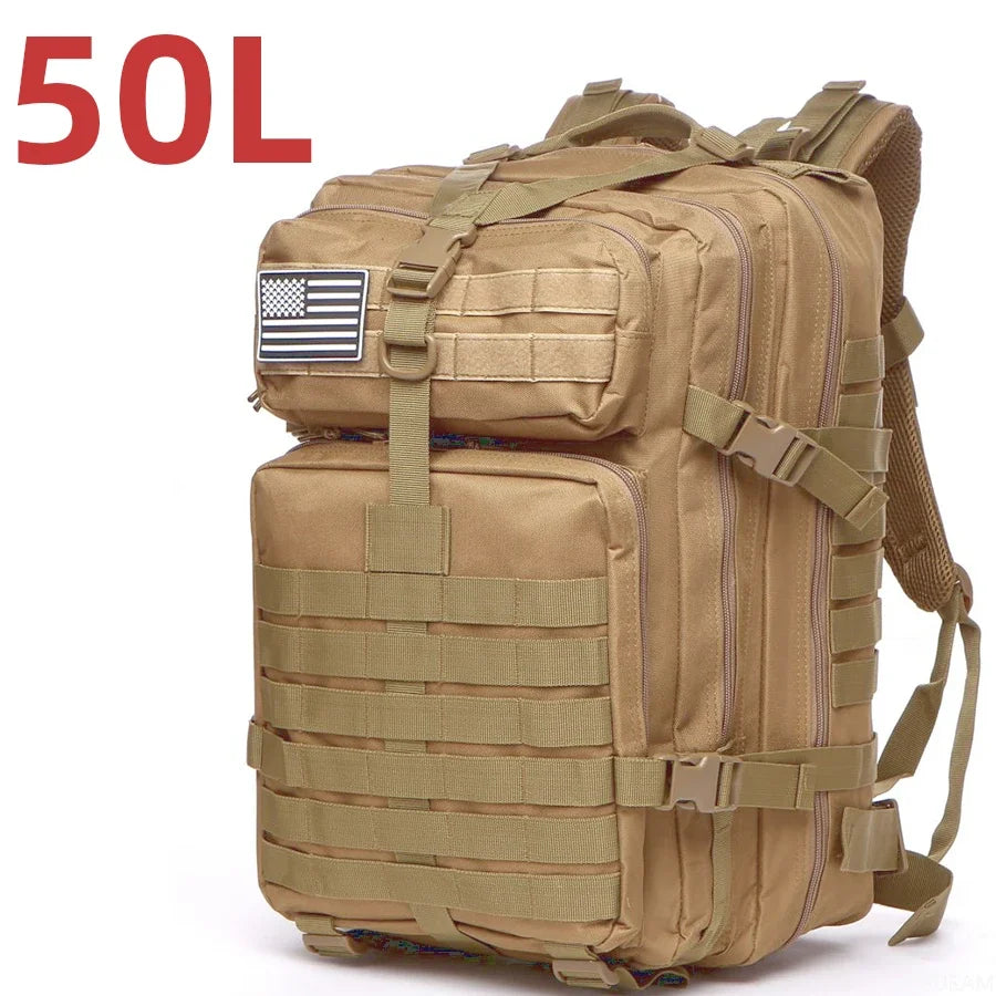 Sac à Dos de Randonnée 25 L / 50 L – Nylon Résistant à l’Eau & Système MOLLE