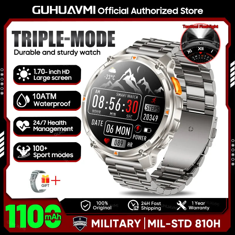 Montre outdoor robuste avec écran AMOLED et batterie 1 100 mAh