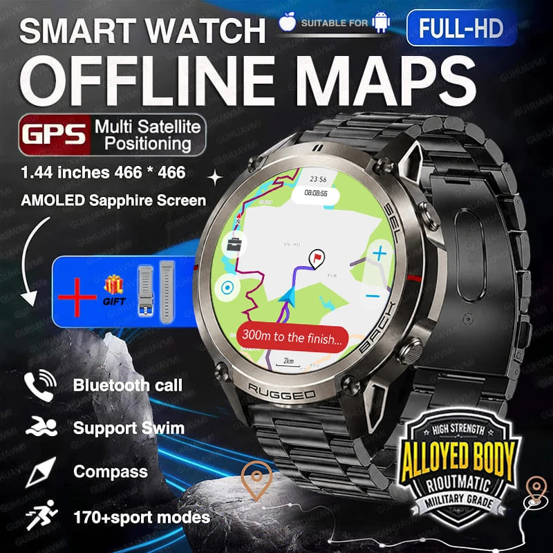 Montre GPS outdoor DM59 avec cartes hors ligne et boussole